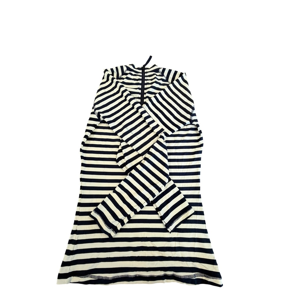 Long Tall Sally Black White‎ Striped Sleeveless Asymmetrical Tulip Dress Size 12